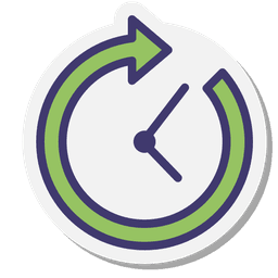 Sticker highlighting time savings